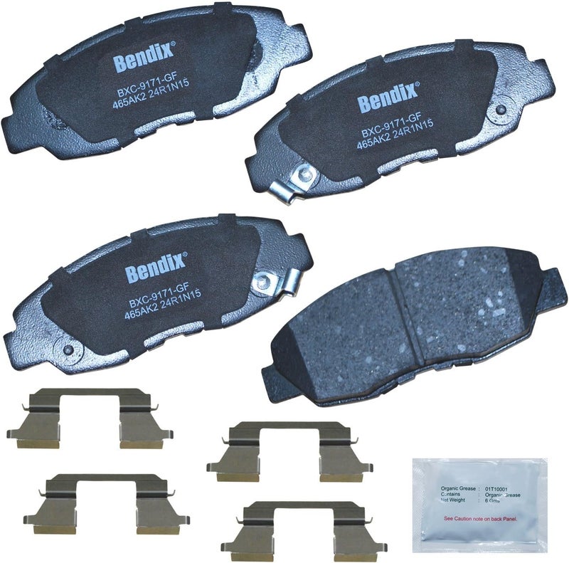 Bendix بطانات الفرامل الأمامية الخزفية Priority1 CFC465AK2 لسيارات أكورا EL 2005-1997، هوندا سيفيك 2011-1996، إنسايت 2014-2010 - Image 1
